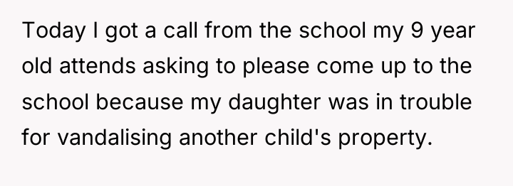 Today I got a call from the school my 9...