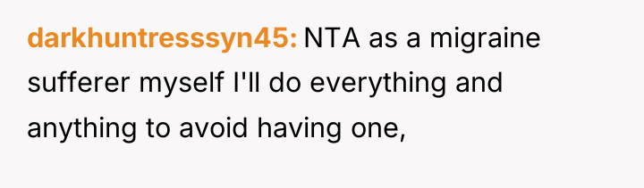 darkhuntresssyn45 NTA as a migraine sufferer myself I'll do everything...