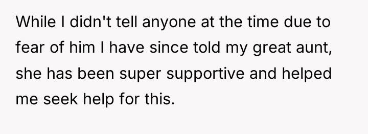 While I didn't tell anyone at the time due to...