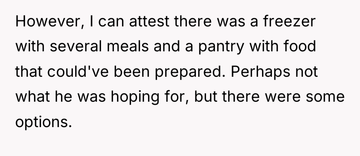 However, I can attest there was a freezer with several...
