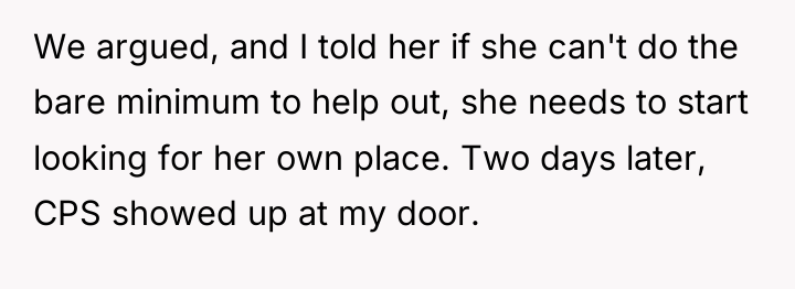 We argued, and I told her if she can't do...