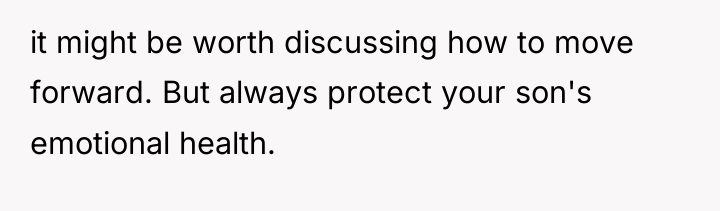 it might be worth discussing how to move forward. But...