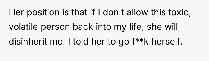 Her position is that if I don't allow this toxic,...