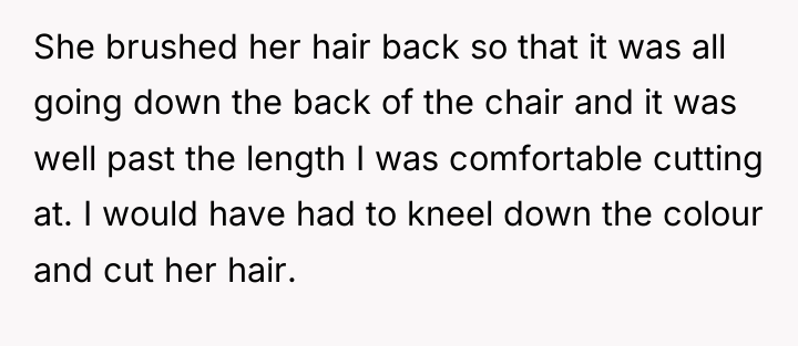 She brushed her hair back so that it was all...