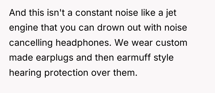 And this isn't a constant noise like a jet engine...