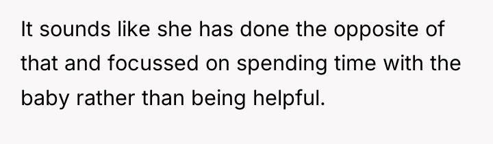 It sounds like she has done the opposite of that...