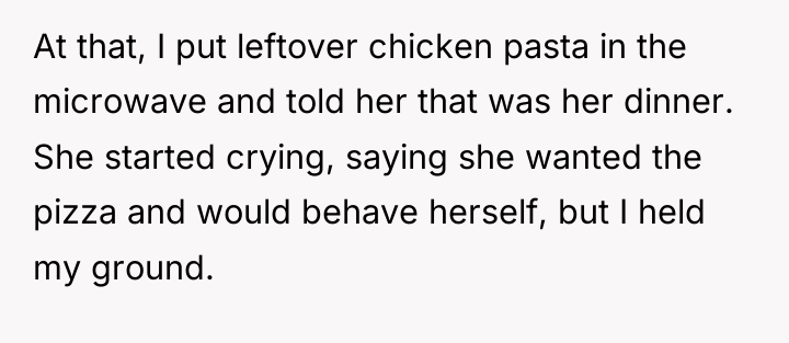At that, I put leftover chicken pasta in the microwave...