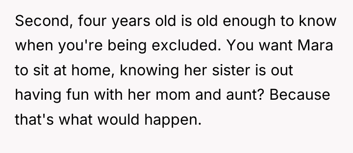 Second, four years old is old enough to know when...