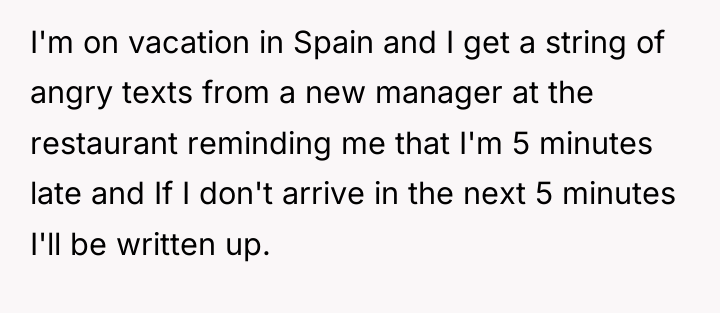I'm on vacation in Spain and I get a string...