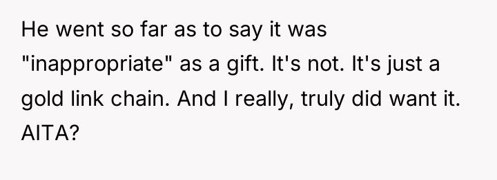 He went so far as to say it was "inappropriate"...