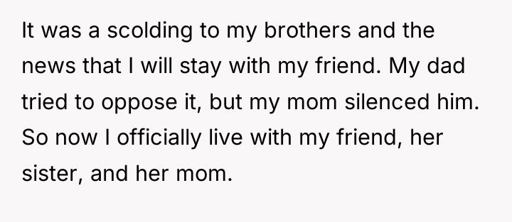 It was a scolding to my brothers and the news...