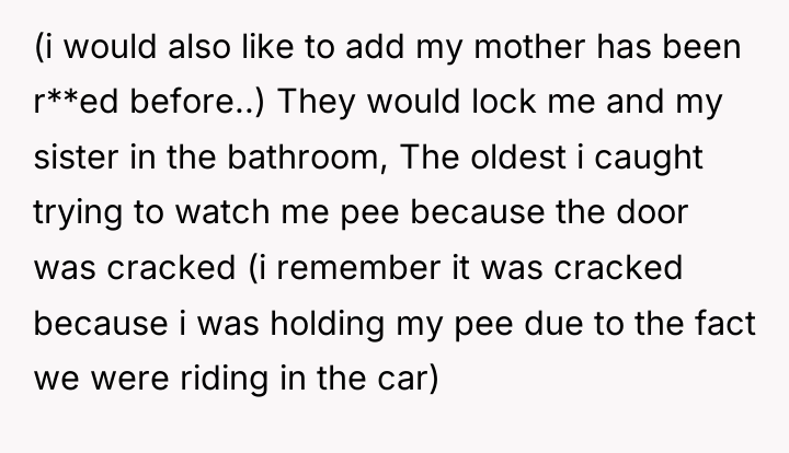 (i would also like to add my mother has been...