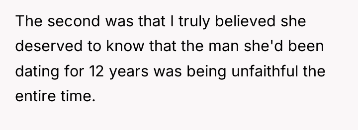 The second was that I truly believed she deserved to...