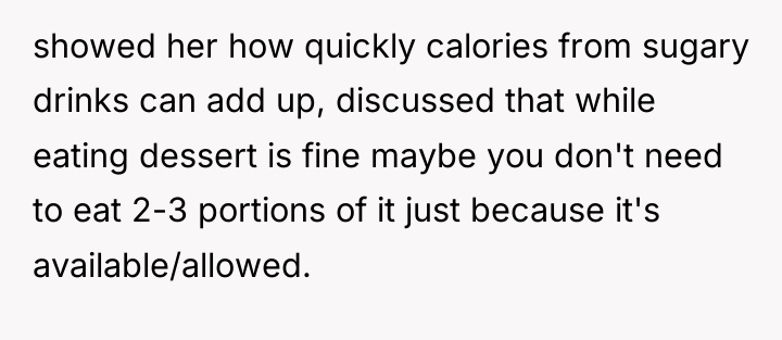 showed her how quickly calories from sugary drinks can add...