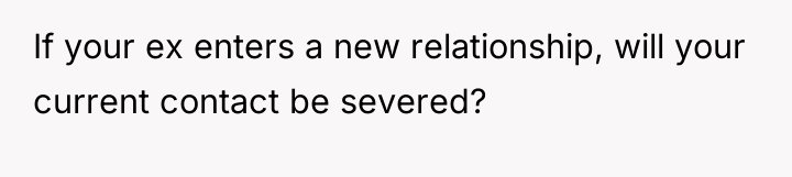 If your ex enters a new relationship, will your current...