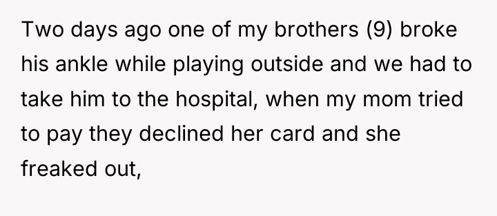 Two days ago one of my brothers (9) broke his...