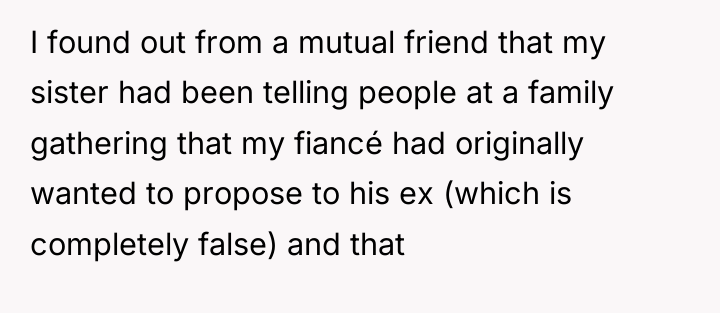 I found out from a mutual friend that my sister...