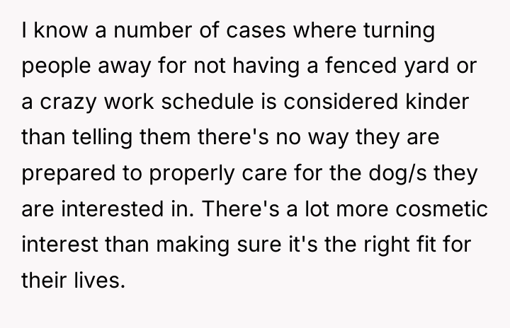 I know a number of cases where turning people away...