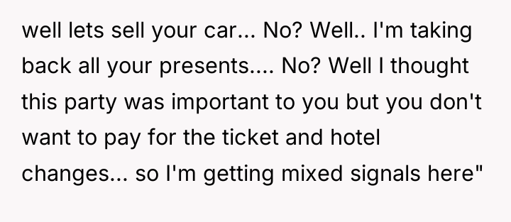 well lets sell your car... No? Well.. I'm taking back...