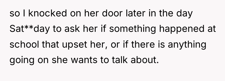 so I knocked on her door later in the day...