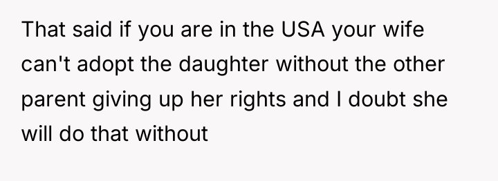 That said if you are in the USA your wife...