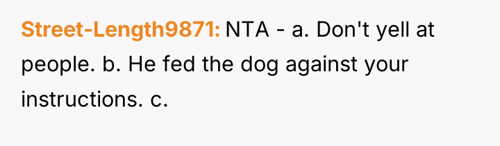 Street-Length9871 NTA - a. Don't yell at people. b. He...
