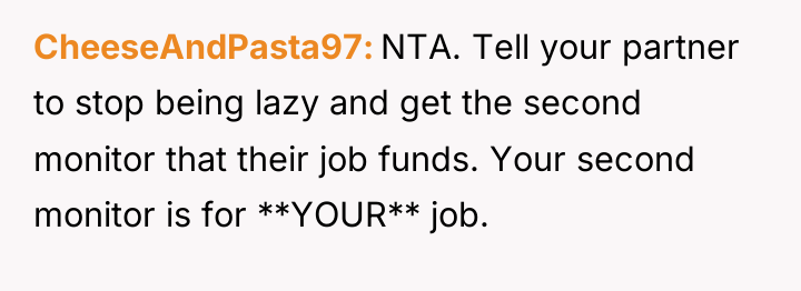 CheeseAndPasta97 NTA. Tell your partner to stop being lazy and...