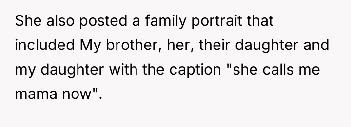 She also posted a family portrait that included My brother,...