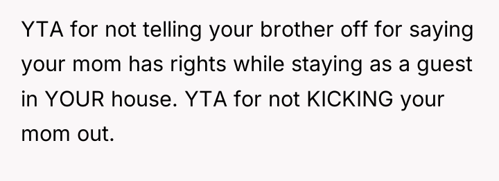 YTA for not telling your brother off for saying your...