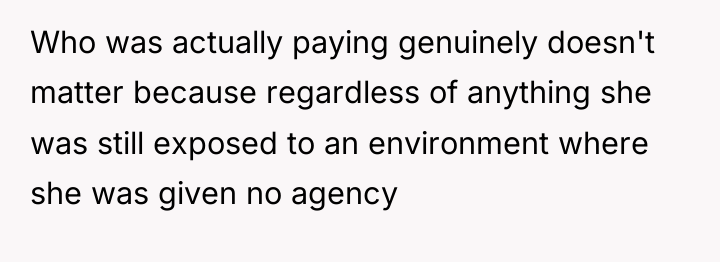 Who was actually paying genuinely doesn't matter because regardless of...