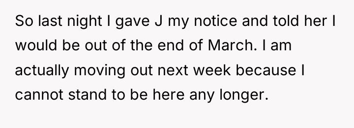 So last night I gave J my notice and told...