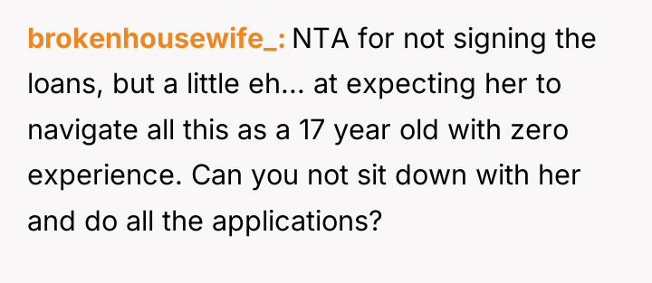brokenhousewife_ NTA for not signing the loans, but a little...