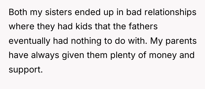 Both my sisters ended up in bad relationships where they...