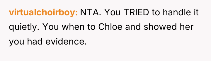 virtualchoirboy NTA. You TRIED to handle it quietly. You when...