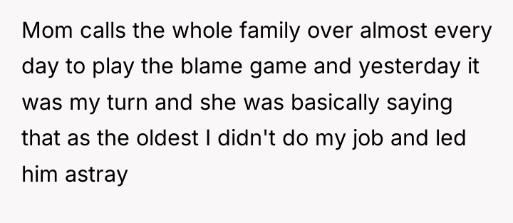 Mom calls the whole family over almost every day to...