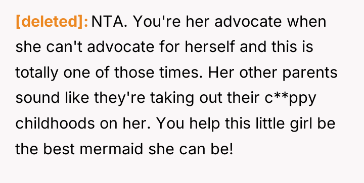 [deleted] NTA. You're her advocate when she can't advocate for...