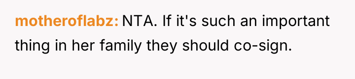 motheroflabz NTA. If it's such an important thing in her...