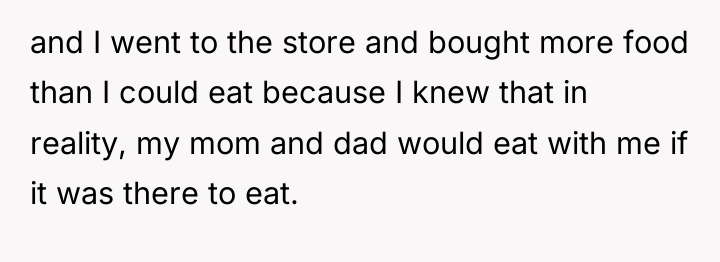 and I went to the store and bought more food...