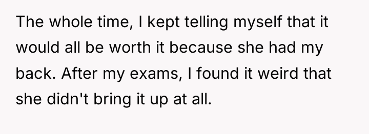 The whole time, I kept telling myself that it would...