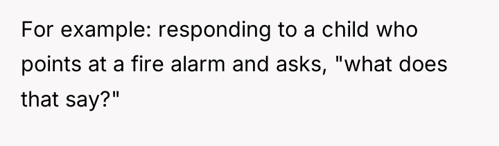 For example: responding to a child who points at a...