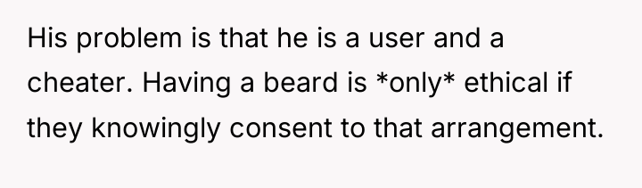 His problem is that he is a user and a...