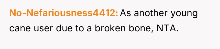 No-Nefariousness4412 As another young cane user due to a broken...