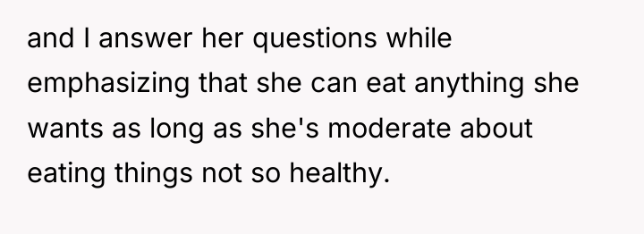 and I answer her questions while emphasizing that she can...
