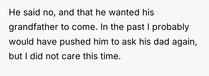 He said no, and that he wanted his grandfather to...