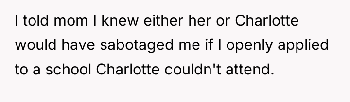 I told mom I knew either her or Charlotte would...