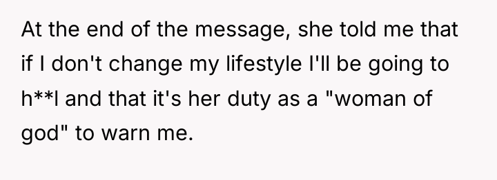 At the end of the message, she told me that...