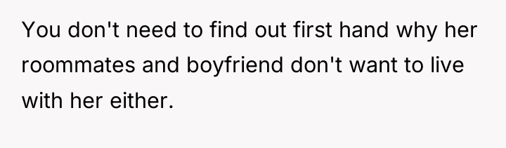 You don't need to find out first hand why her...