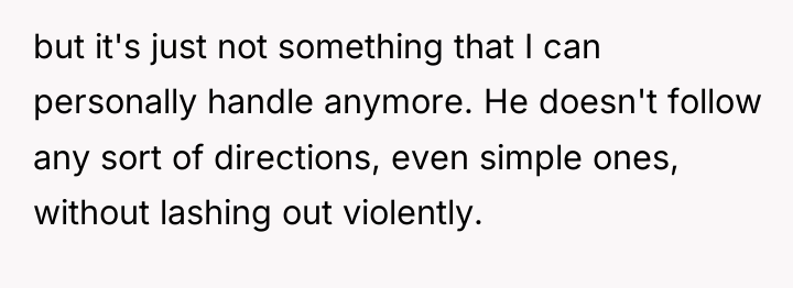 but it's just not something that I can personally handle...