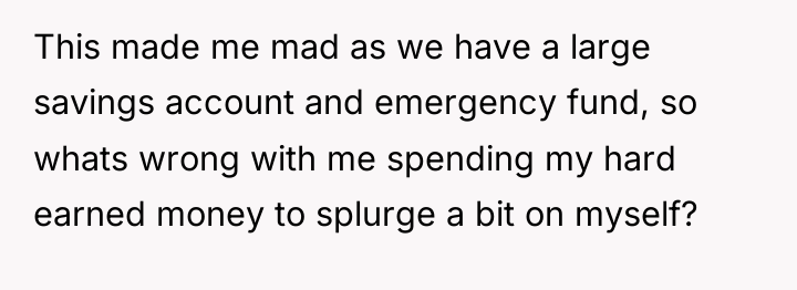This made me mad as we have a large savings...