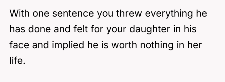 With one sentence you threw everything he has done and...